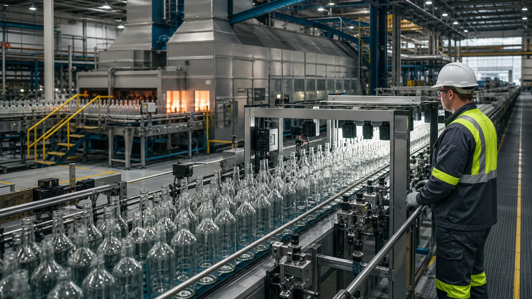 Glass bottle production and inspection reference